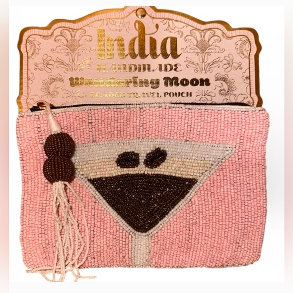 💖▪️Wandering Moon▪️ Made In India  Espresso Martini Beaded Travel Pouch